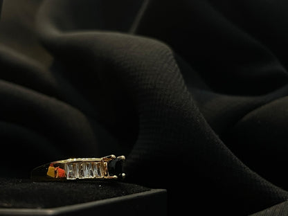 Women's Black Stone Gold Ring