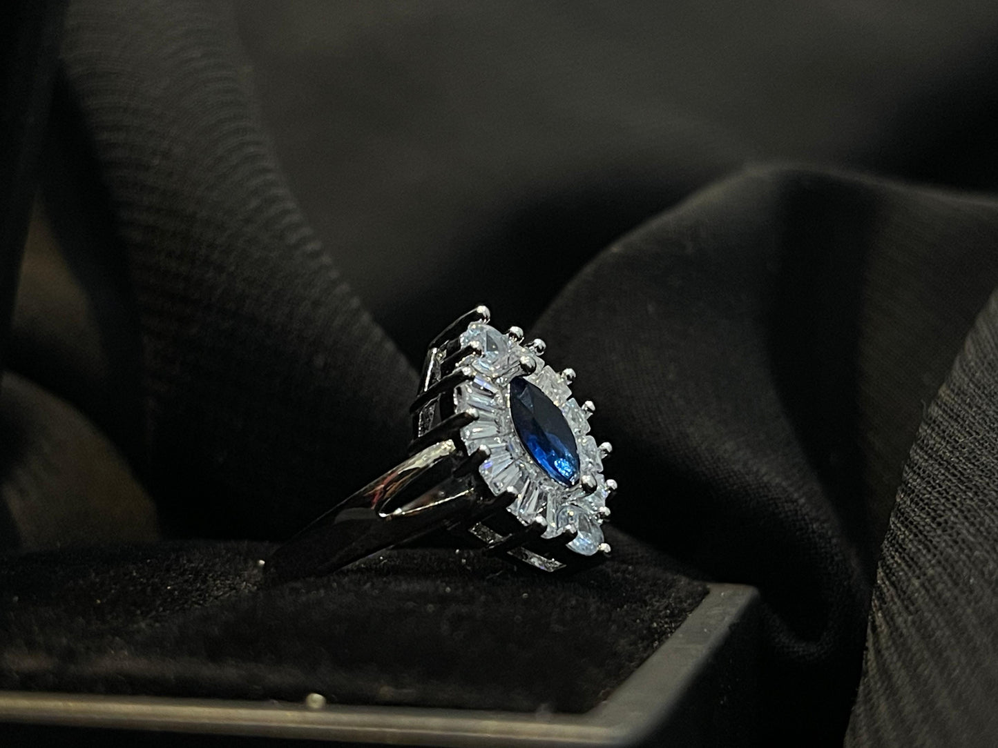 Women's Blue Stone Silver Ring