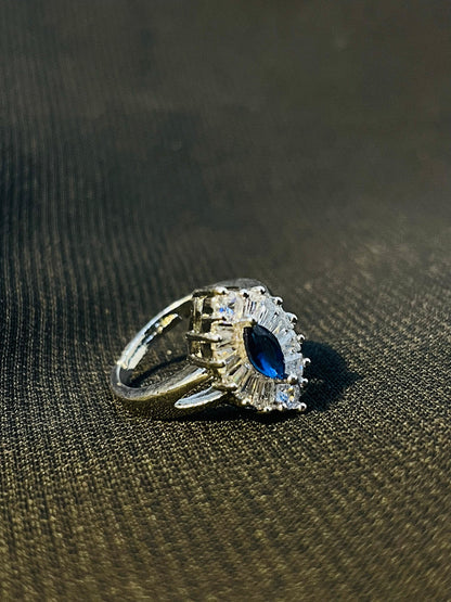 Women's Blue Stone Silver Ring