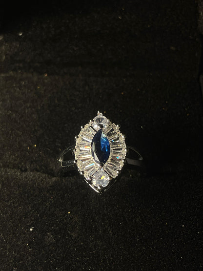 Women's Blue Stone Silver Ring