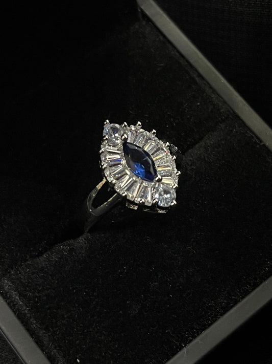 Women's Blue Stone Silver Ring