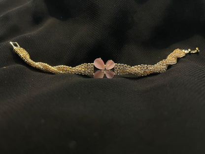 Women's Pink Butterfly Diamond Bracelet