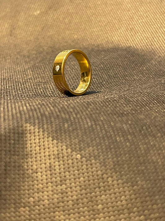 Men's Gold Crystal Ring