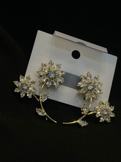 Women's Crystal Flower Earrings